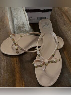Dolce Vita Women’s  Size 8 Sunkissed Blush Studded Jelly Bow Sandals NIB
